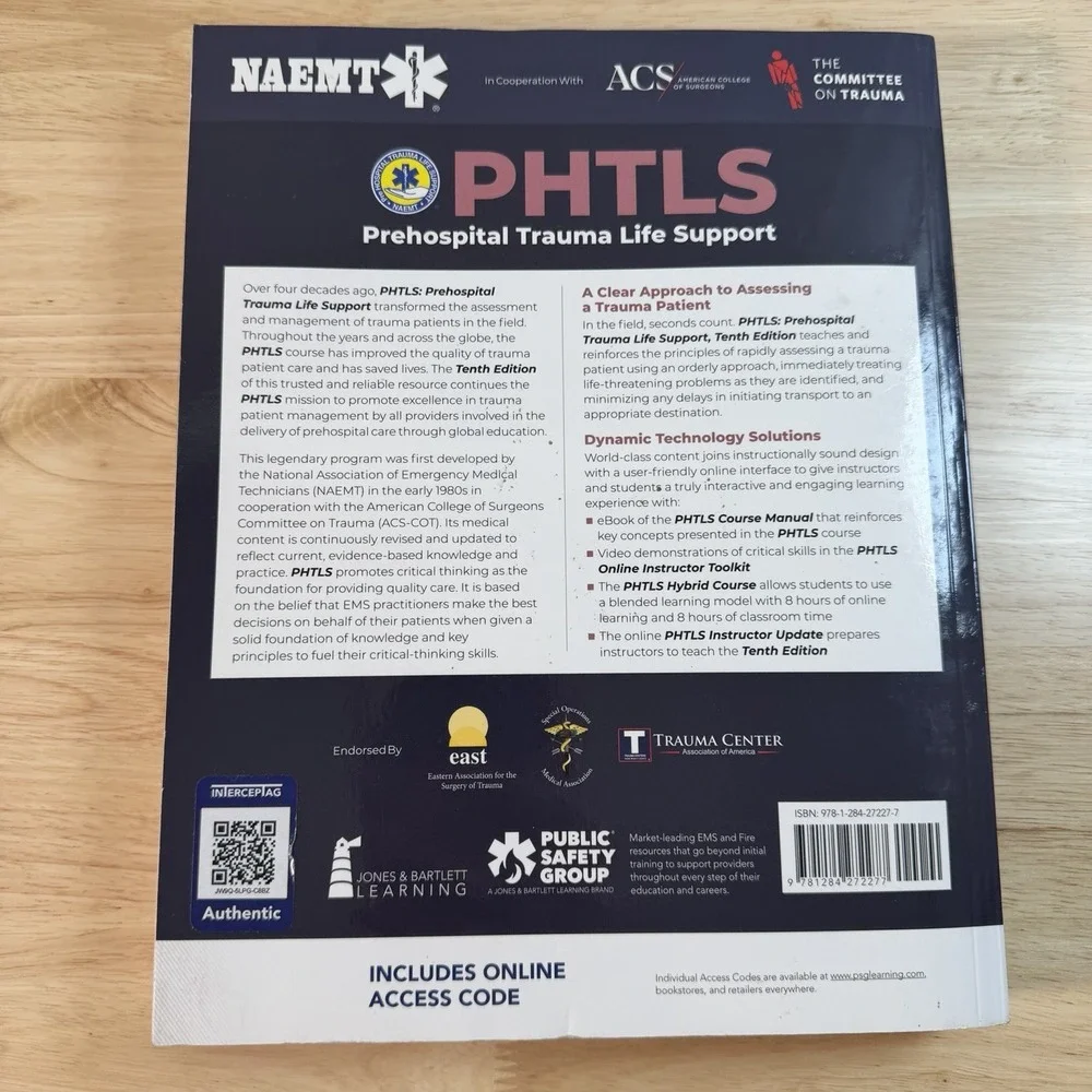 PHTLS: Prehospital Trauma Life Support Tenth Edition NAEMT W/ Online Access Code
